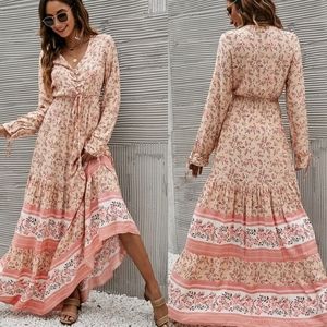 BOHO DOLLZ Floral Print Flowing Maxi Dress